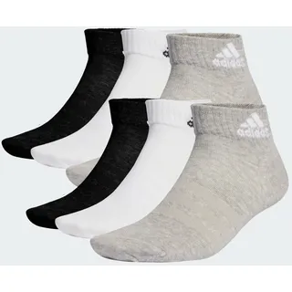 Adidas Thin and Light Sportswear Ankle Socken, 6 Paar schwarz|grau|weiß 31-33