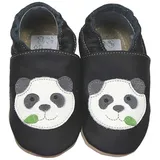 HOBEA-Germany Kitaschuhe Panda schwarz 30/31 - 4 Jahre) Kautschuksohle