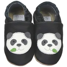 HOBEA-Germany Kitaschuhe Panda schwarz 30/31 - 4 Jahre) Kautschuksohle