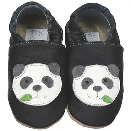 HOBEA-Germany Kitaschuhe Panda schwarz 30/31 - 4 Jahre) Kautschuksohle