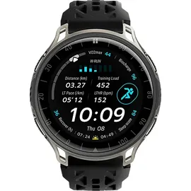 Amazfit Cheetah 2 Pro BT 46 mm Titaniumgehäuse Schwarz Silikonarmband Schwarz 20 mm
