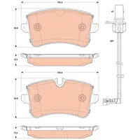 TRW Bremsbelagsatz, AUDI GDB1866 4G0698451K,4G0698451L,4H0698451A