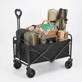 Bollerwagen Faltbar mit Einer Belastbarkeit von bis zu 150KG, Stabiler Handwagen für Strand und Garten, Transportwagen für Sport, Camping, Einkaufen und den Transport am Strand