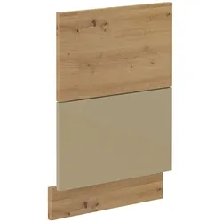 Frontblende für integrierten Geschirrspüler 45 Eiche Artisan + Cappuccino Glanz