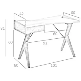 ac angel cerda Schreibtisch Nussbaum Grau