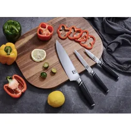 Zayiko 3er Messer-Set - Klingenlängen von 8,5 cm bis 20 cm I Scharfe Küchenmesser Set aus deutschem Edelstahl mit ABS Scharfes Profi-Kochmesser-Set mit Chefmesser, Allzweckmesser, Officemesser