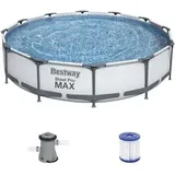 BESTWAY 56416 Frame Pool “Steel ProTM” Set mit Filterpumpe 366 x 76 cm