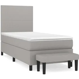 vidaXL Boxspringbett 100 x 200 cm Hellgrau