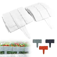 Rasenkante Stein, 2026 New Imitation Plastic Stone Garden Fence, Beetumrandung Kunststoff, Beeteinfassung Kunststoff, Mähkante Rasenkante Erdspieß Palisade Garten (Weiß, 10PCS, 2.5m)