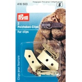 Prym 416503 Pelzhaken beige Fur Clips, Metall, 2 Stück