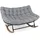 Costway Schaukelsessel Polyester 320 x 100 x 80 cm Schwarz/Naturbelassen/Grau mit Kissen