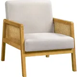 Yaheetech - Armlehnensessel Loungesessel mit Polsterung bequemer Polstersessel mit Armlehnen aus Rattan Einzelsofa für