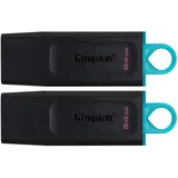Kingston DataTraveler Exodia schwarz 64GB, USB-A 3.0, 2er-Pack (DTX/64GB-2P)
