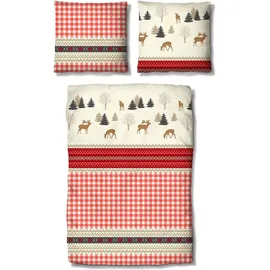 Traumschlaf Landhaus Rot 240 x 220 cm + 2 x 80 x 80 cm