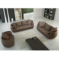 JVmoebel Sofa Luxus Design Sofagarnitur Klassische Leder Couch Polster Neu, Made in Europe braun