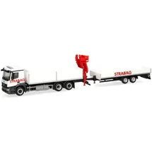 HERPA 320665 - Mercedes-Benz Actros M Baustoff-LKW mit Kran und Tieflade-Anhänger 1:87