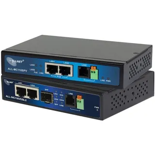 Allnet VDSL2 Punkt-zu-Punkt-Bundle via 2-Draht unmanaged""ALL-MC116VDSL2+ALL-MC116SPV"" & Slave PoE bis 160 Mbit/s