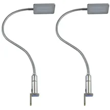 Kalb Material Für Möbel kalb LED Bettleuchte 4W Dimmbar Warmweiß Leseleuchte Flexibler Schwanenhals 2er Set chrom