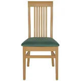 Xlmoebel Esszimmerstuhl Eleganter Sessel aus massivem Holz mit Leder- und Textilpolster (Stuhl, 1 St), Hergestellt in Europa braun