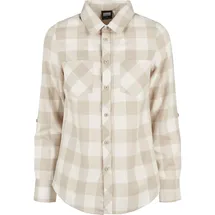 URBAN CLASSICS Turnup Checked Flanell Shirt Beige S