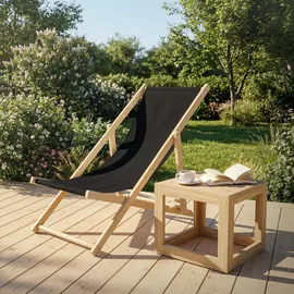 ECD Germany Liegestuhl 52 x 83 x 117 cm Schwarz
