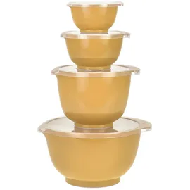 Rosti Rührschüssel Set 4tlg. mit Deckel "Margrethe" gelb (curry) 0,25+0,5+1,5+3,0L
