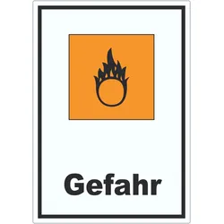 Aufkleber Gefahrensymbol Brandfördernd Gefahr Brand A0 (841x1189mm)