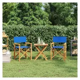 vidaXL Regiestühle 2 Stk. Klappbar Blau Massivholz Teak,
