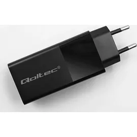 Qoltec GaN POWER PRO Ladegerät 1xusb-c 1xUSB 100W 5-20V 1,5-5a PD Laptop Smartphone Schwarz