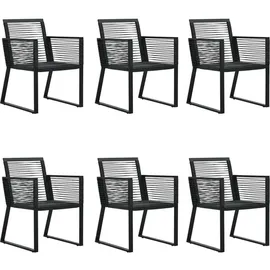 vidaXL PVC-Rattan Garten-Essgruppe 7-tlg. schwarz 3156549
