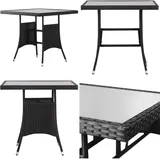 Gartentisch Schwarz 80 x 80 x 74 cm Poly Rattan - Gartentisch - Esstisch - Terrassenmöbel - Outdoor Tisch - Polyrattan - Home & Living