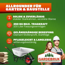 Gardebruk Schubkarre 250kg mit Stahlfelge
