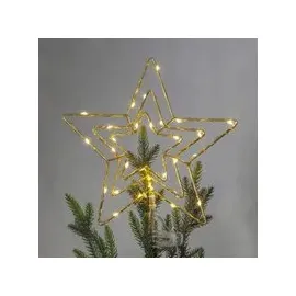 Star Trading LED Dekoobjekt Baumspitze TOPSY 3er Stern gold, 30 LEDs ww, IP44, warmweiß