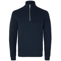 Selected HOMME Troyer »SLHDANE LS KNIT STRUCTURE HALF ZIP NOOS«, blau