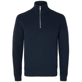 Selected HOMME Troyer »SLHDANE LS KNIT STRUCTURE HALF ZIP NOOS«, blau