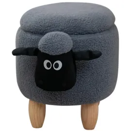 Svita Tierhocker Stauraum Kinderhocker Sitzhocker Kinderzimmer Sitzbox Schaf Grau