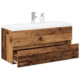 vidaXL Waschbeckenunterschrank mit Einbaubecken 101 x 39,5 x 49 cm Altholz-Optik