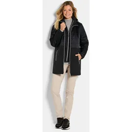 GOLDNER Langmantel GOLDNER "Kurzgröße Wintermantel mit Softshell-Einsatz", Damen, Gr. 19, schwarz, Obermaterial: 50% Polyamid PA. 47% Polyester PES. 3% Elasthan EL., Mäntel, mit Softshell-Einsatz