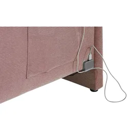 Sofa.de Polsterbettgestell mit USB-Anschluss ¦ rosa/pink ¦ Maße (cm): B: 100 H: 90