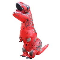 JASHKE Trex Kostüm Aufblasbares Dinosaurier Kostüm Dino Kostüm T rex Kostüme Erwachsene (Rot)