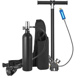 Vevor Tauchflasche Tauchtank Sauerstoffflasche zum Tauchen unterstützt 5–10 Minuten Unterwasseratmung, 30 m Tauchtiefe, nachfüllbarer Schnorche...