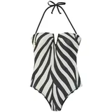 French Connection Badeanzug Damen Schwarz/Creme 38 Cup A/B