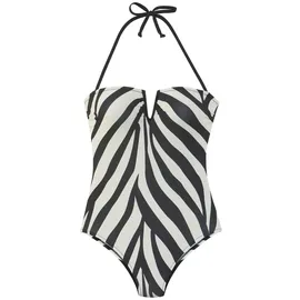 French Connection Badeanzug Damen Schwarz/Creme 38 Cup A/B