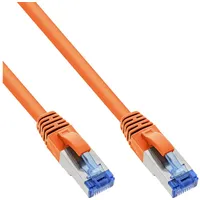 InLine Patchkabel, S/FTP (PiMf), Cat.6A, halogenfrei, orange, 1m