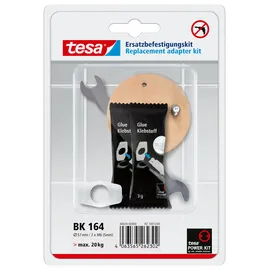 Tesa Power.Kit-Adapter BK164, selbstklebendes Ersatzteil-Set, Metallplatte, Durchmesser 57mm