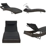 Vidaxl - Sonnenliege Poly Rattan Und Textilene Braun - Sonnenliege - Gartenliege - Rattan Liege - Outdoor Möbel - Poolliege - Home & Living