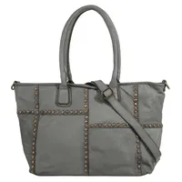 Samantha Look Shopper, echt Leder, Made in Italy, grau