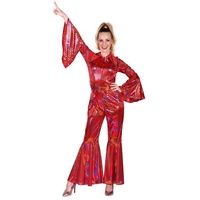 thetru Kostüm Disco Catsuit rot, Ein glänzendes Beispiel für eine 70er Jahre Dancing Queen! rot S