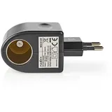Nedis Steckdosen Adapter Euro / Typ C (CEE 7/16) - 100 - 240 V AC 50/60 Hz, 12 V DC, 6 W, Netzstromversorgung, 0.3 A, schwarz, Kunststoff