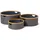 Lumaland Bambus-Rahmen Aufbewahrungsbox rund 45 x 20 cm 3-tlg. Blau/Braun/Grau